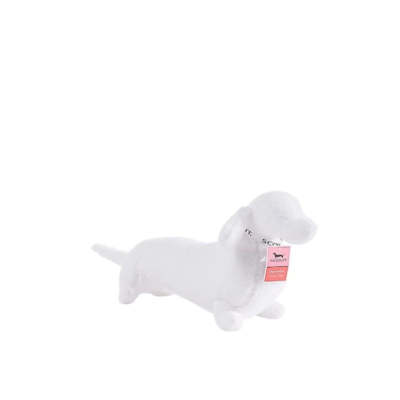 Scout White Boucle Dog Shaped Pillow