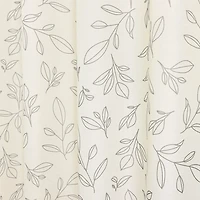 iDesign White Polyester Leaves Shower Curtain