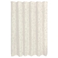 iDesign White Polyester Leaves Shower Curtain