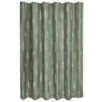 iDesign Green Polyester Boho Floral Shower Curtain