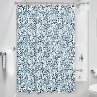 iDesign Indigo Polyester Floral Shower Curtain