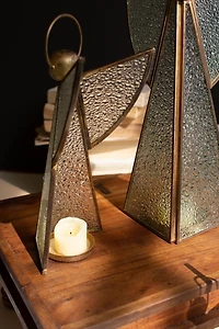 Antique Brass Angel Candle Holders, Set of 3