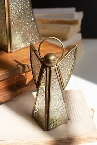 Antique Brass Angel Candle Holders, Set of 3