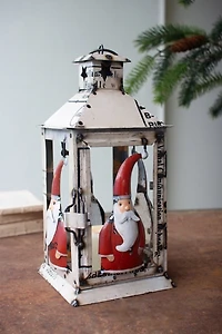 Recycled Iron Santa Christmas Lantern