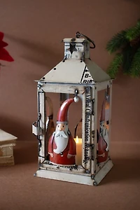 Recycled Iron Santa Christmas Lantern