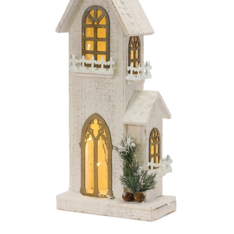 LED White Wood Church Decoration