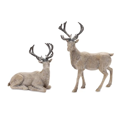 Winter Reindeer Figurines, Set of 2
