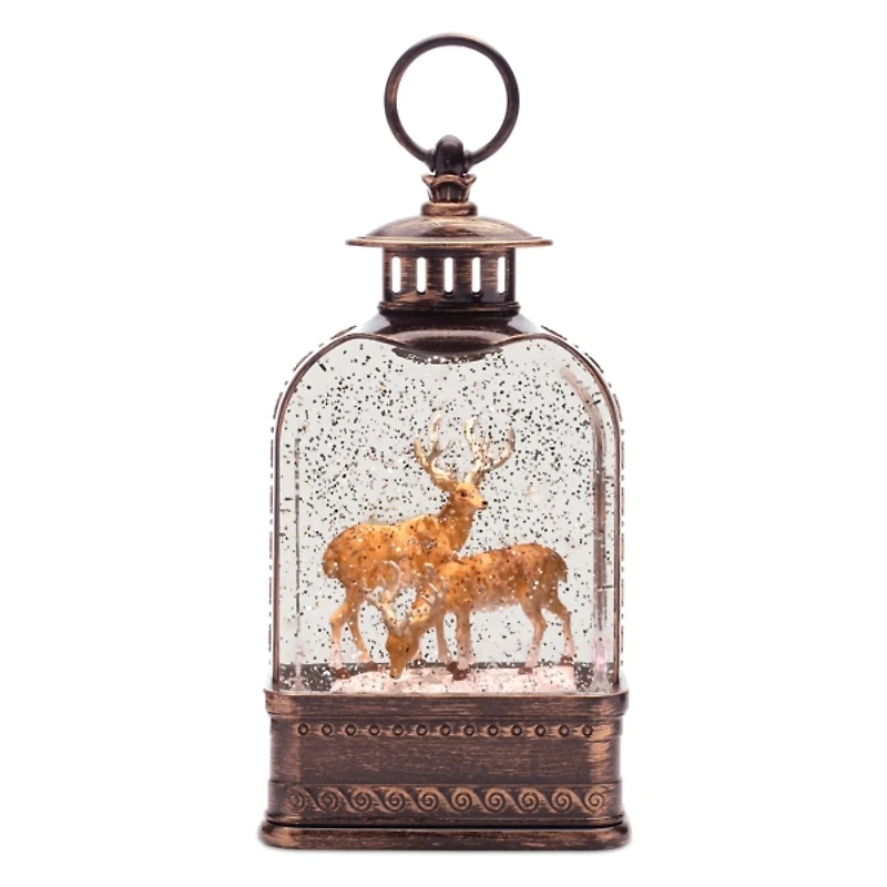 LED Reindeer Lantern Snow Globe