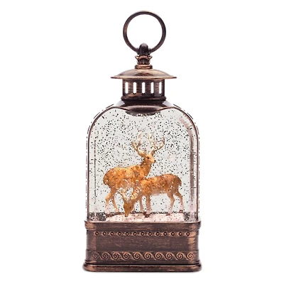 LED Reindeer Lantern Snow Globe
