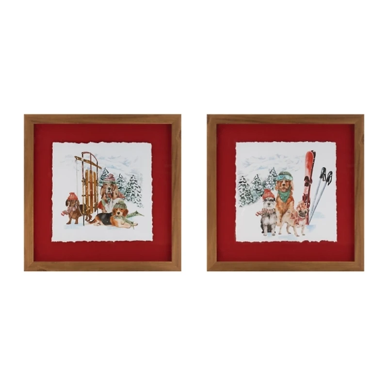 Sled and Ski Dogs Framed Art Prints, Set of 2
