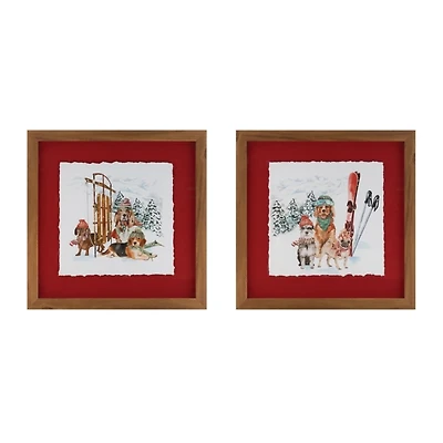 Sled and Ski Dogs Framed Art Prints, Set of 2
