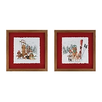 Sled and Ski Dogs Framed Art Prints, Set of 2