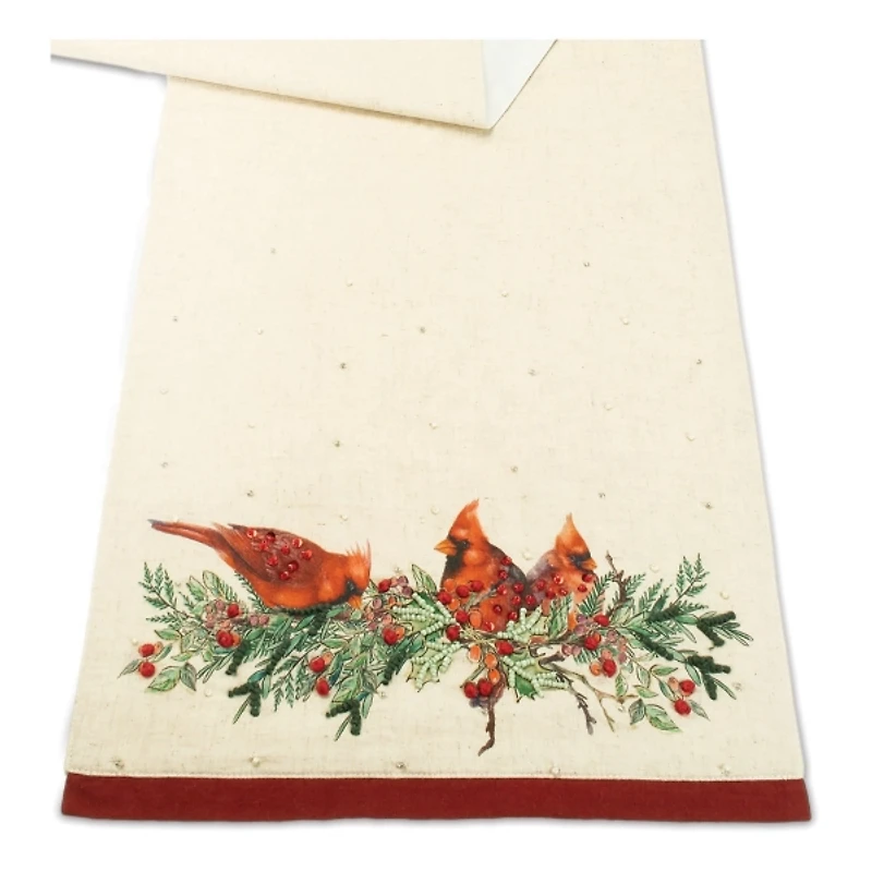 Cardinal and Holly Table Runner