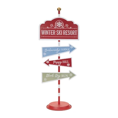Whimsical Dog Winter Ski Resort Sign, 34 in.