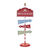 Whimsical Dog Winter Ski Resort Sign, 34 in.