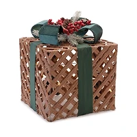LED Woven Christmas Gifts with Bows, Set of 3