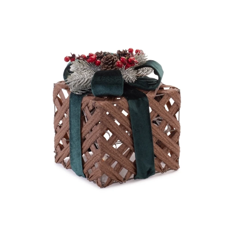 LED Woven Christmas Gifts with Bows, Set of 3