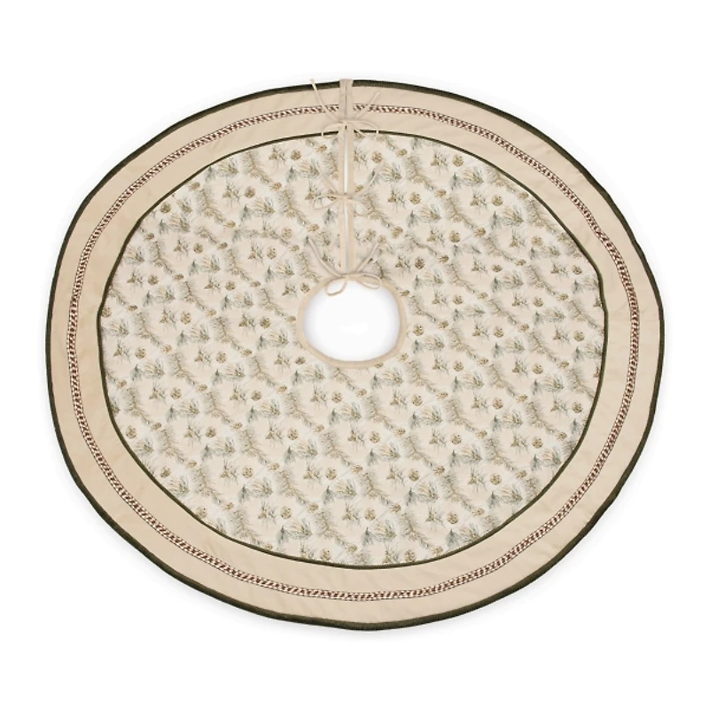 Neutral Pinecone Printed Tree Skirt