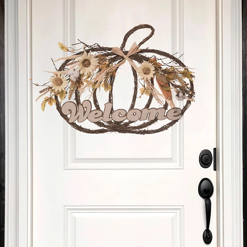 Welcome Pumpkin Hanging Wall Decoration