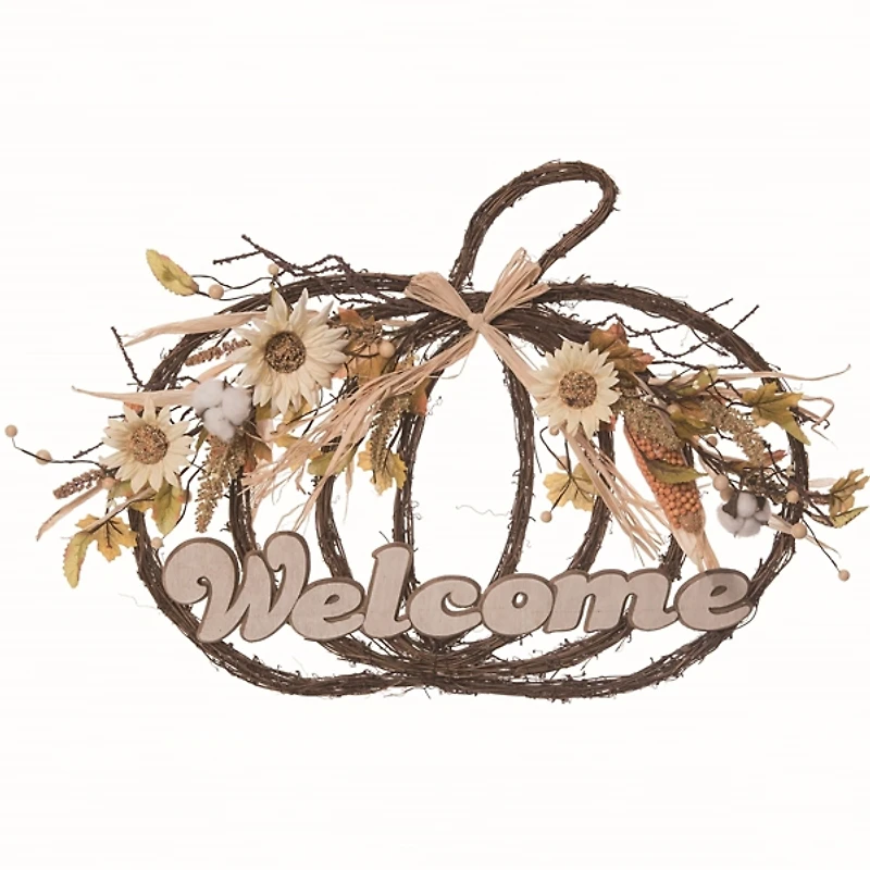 Welcome Pumpkin Hanging Wall Decoration