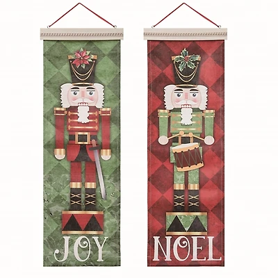Christmas Nutcracker Canvas Wall Hanging 2-pc. Set