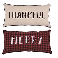 Merry & Thankful Reversible Pillow