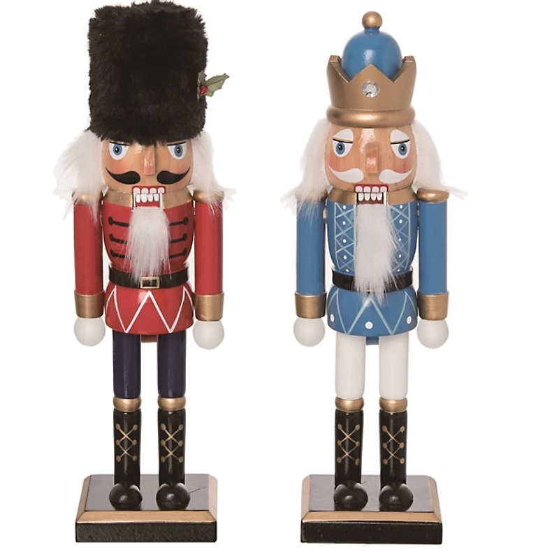 Traditional Wood Nutcrackers, Set of 2