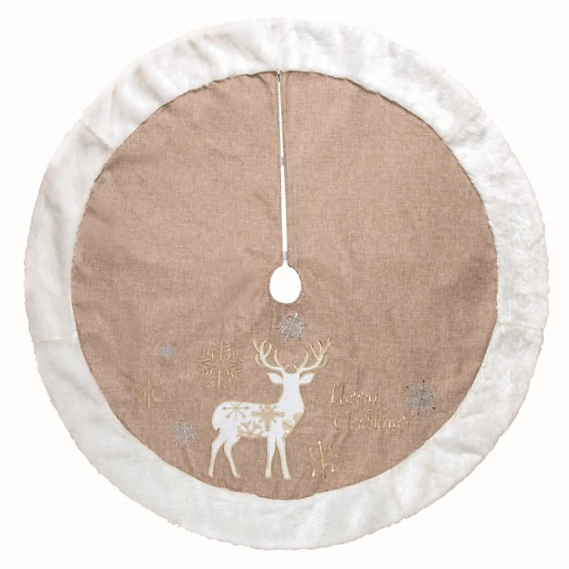 Elegant Reindeer Christmas Tree Skirt