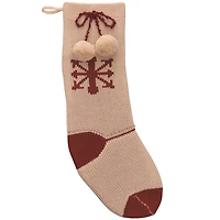 Red and White Knit Christmas Stockings, Set of 2
