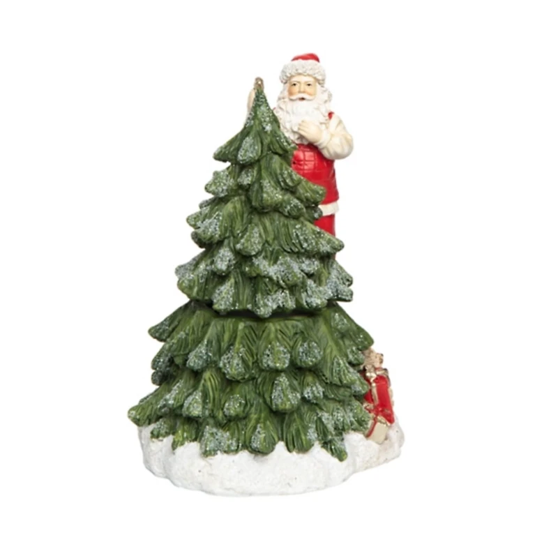 Nostalgic Santa and Tree Music Box