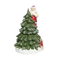Nostalgic Santa and Tree Music Box