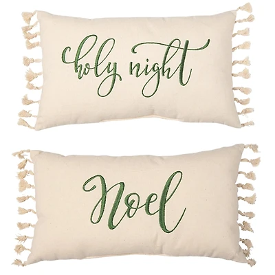 Embroidered Holy Night Lumbar Pillows, Set of 2