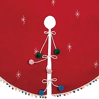 Red Snowflake Confetti Tree Skirt