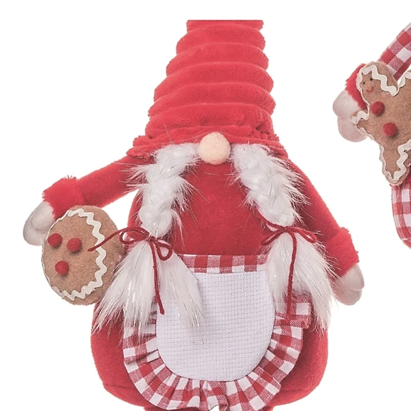 Red Plaid Plush Baker Gnomes, Set of 2