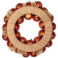 Jack o Lantern and Burlap Halloween Wreath