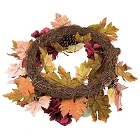 Burgundy Foliage and Pinecone Fall Wreath