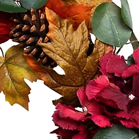 Burgundy Foliage and Pinecone Fall Wreath