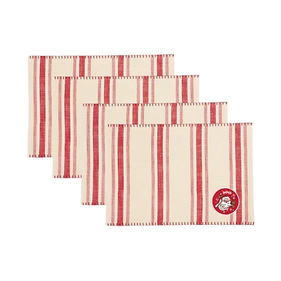 Striped Santa Embellishment Placemats, Set of 4
