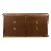 Archer Brown Wood 4-Door Cabinet