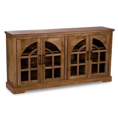 Archer Brown Wood 4-Door Cabinet
