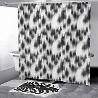 Nicole Miller Black & White Leopard Shower Curtain
