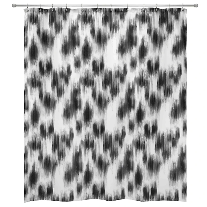 Nicole Miller Black & White Leopard Shower Curtain