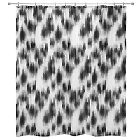 Nicole Miller Black & White Leopard Shower Curtain