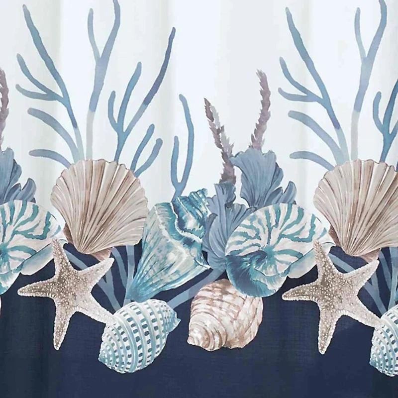 Blue Lagoon Seashell Shower Curtain