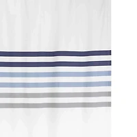 Izod Blue and White Striped Shower Curtain