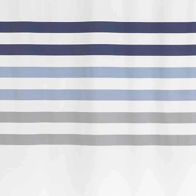 Izod Blue and White Striped Shower Curtain