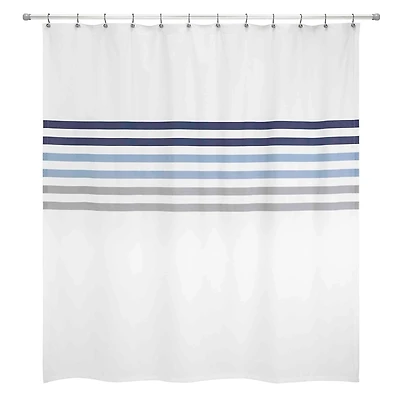 Izod Blue and White Striped Shower Curtain