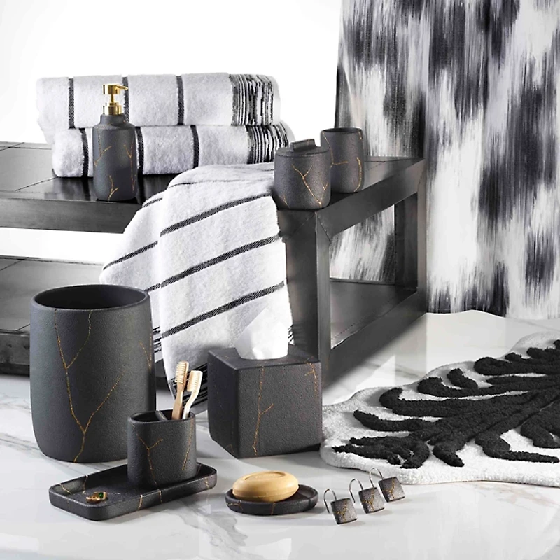 Nicole Miller Sydney Black Wastebasket