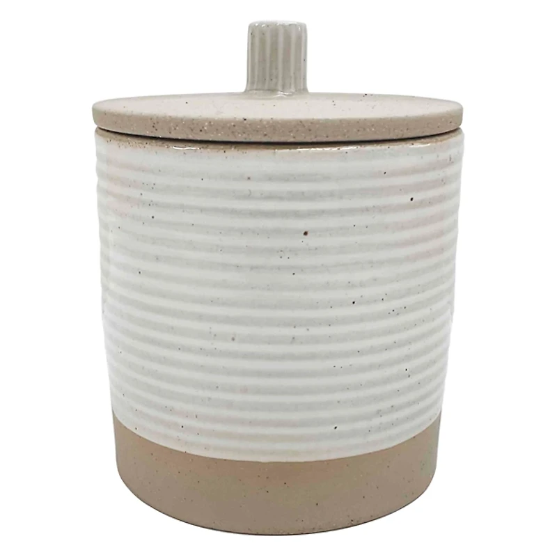 Drift Stoneware Bathroom Jar with Lid