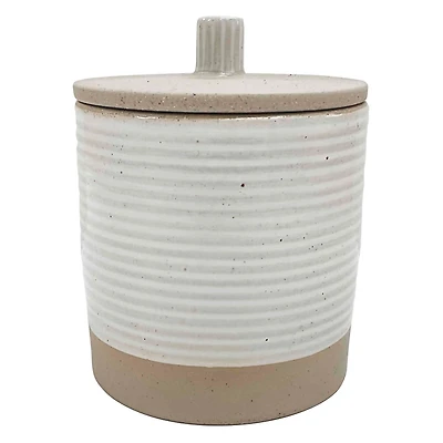 Drift Stoneware Bathroom Jar with Lid
